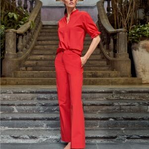Talbots Red Wide Leg Pants and Jumpsuits